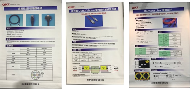MV方面在中国市场占有率最高的GiGE线缆、USB3.0-AOC，CL-AOC等的挂图